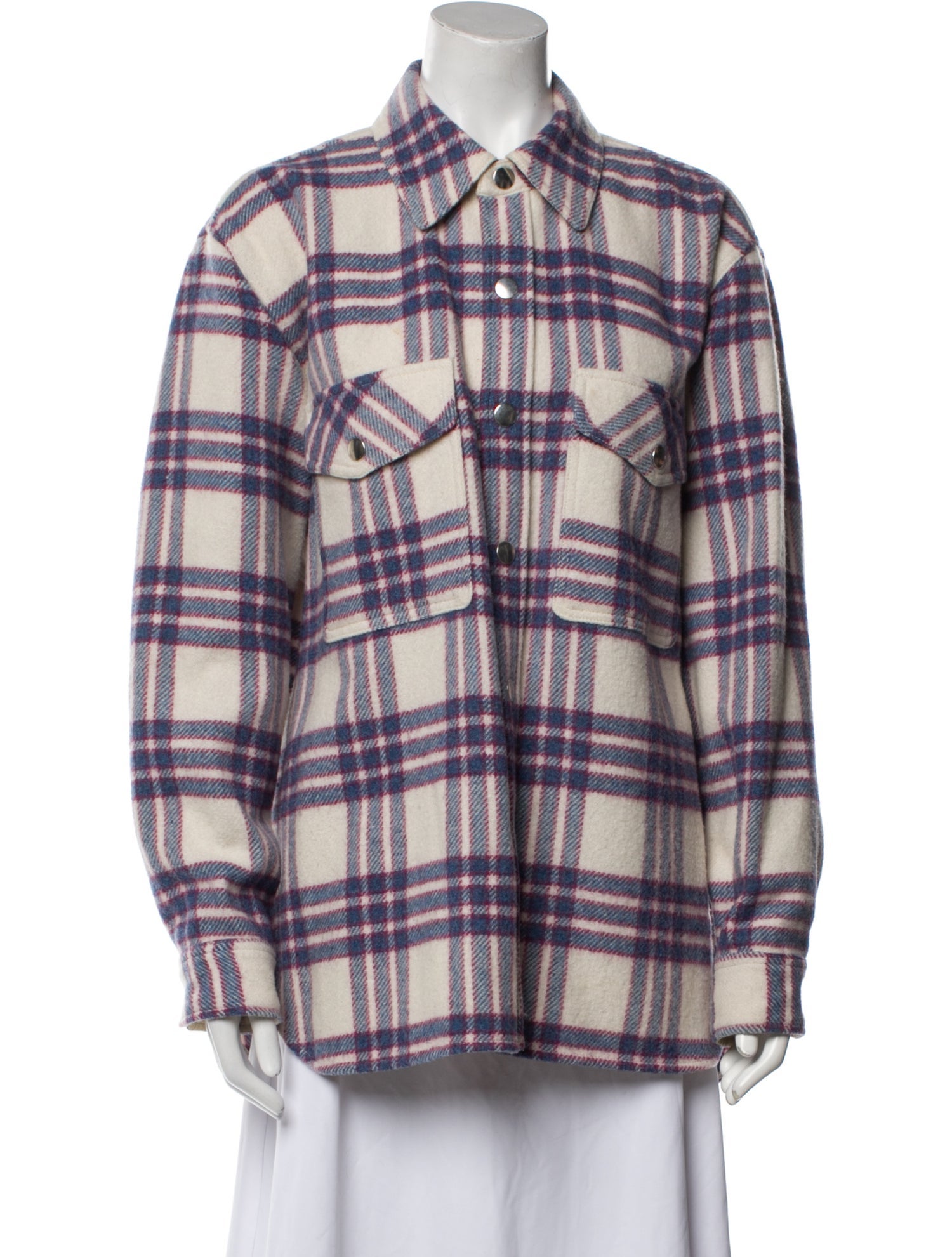 Étoile Isabel Marant Virgin Wool Plaid Print Jacket