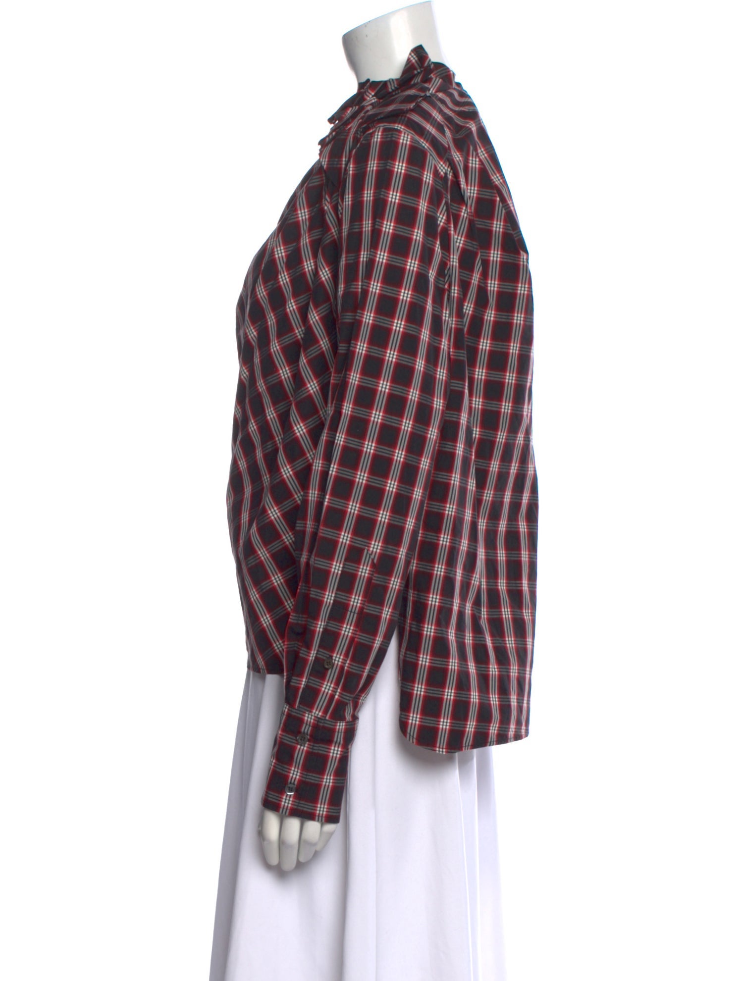 Étoile Isabel Marant Plaid Print Crew Neck Blouse