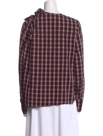 Étoile Isabel Marant Plaid Print Crew Neck Blouse