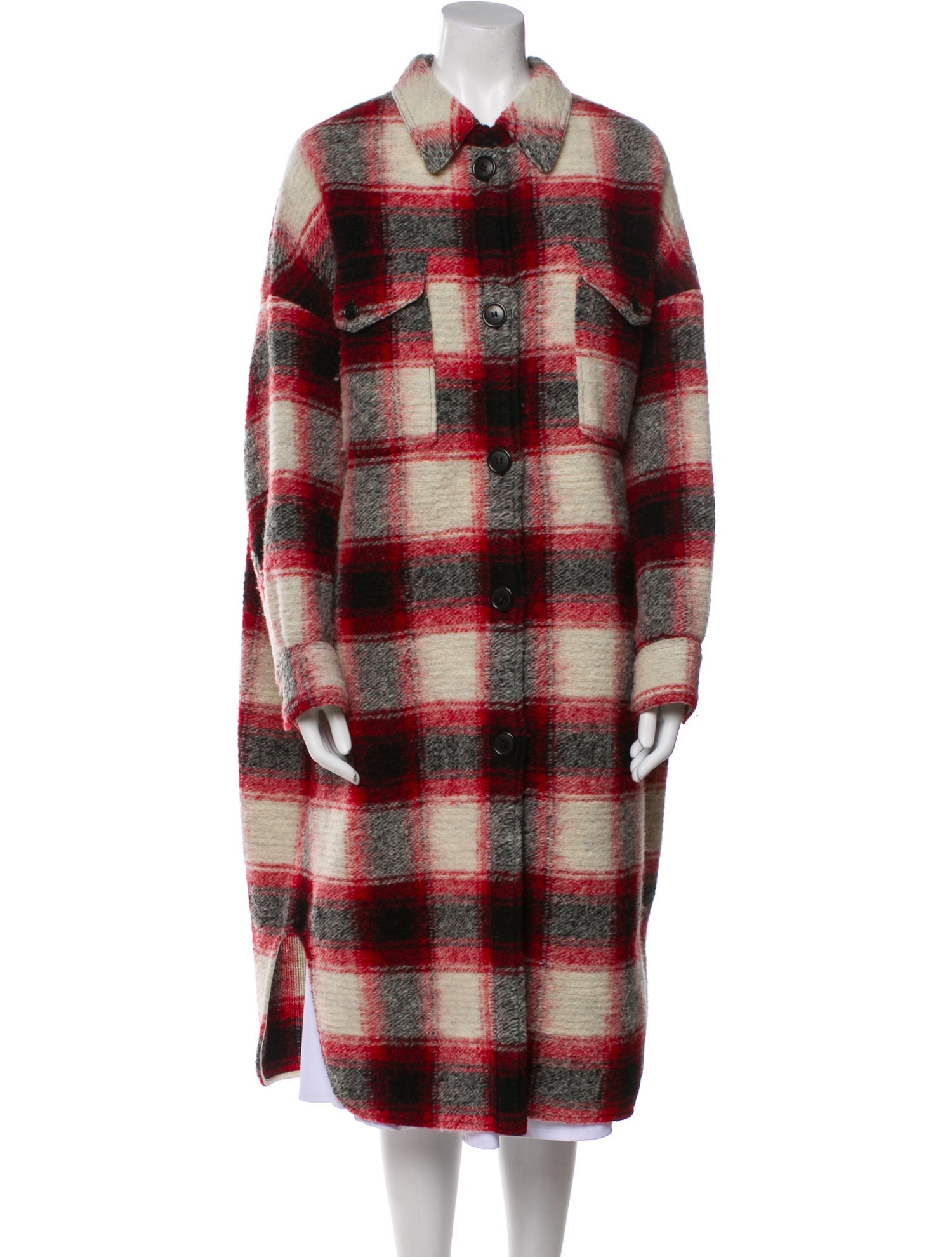 Étoile Isabel Marant Wool Plaid Print Coat
