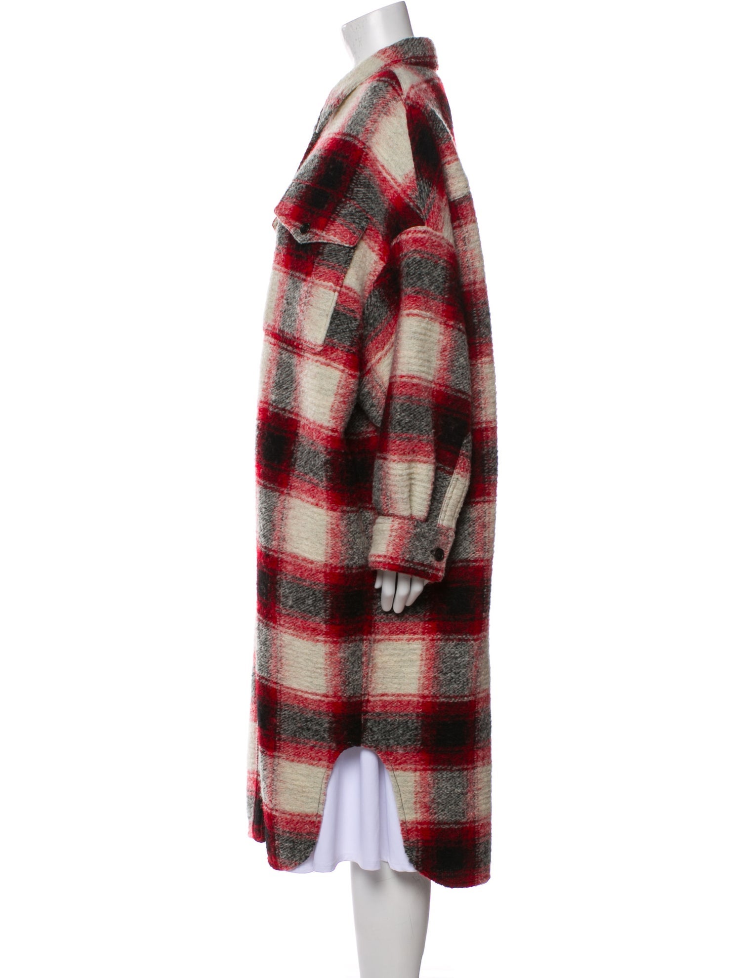 Étoile Isabel Marant Wool Plaid Print Coat