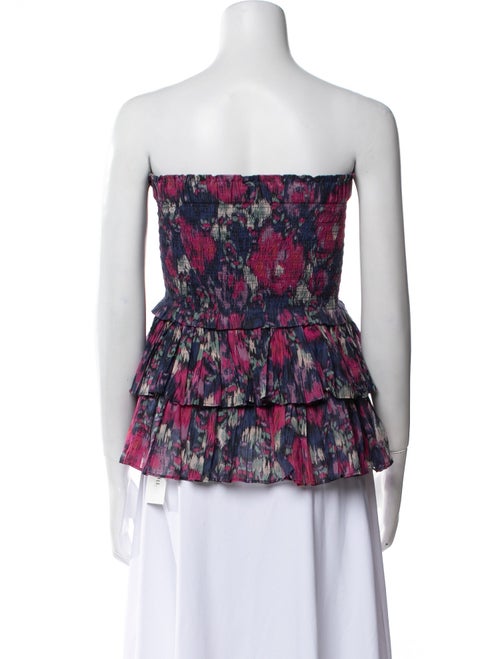 Étoile Isabel Marant Floral Print Strapless Crop Top