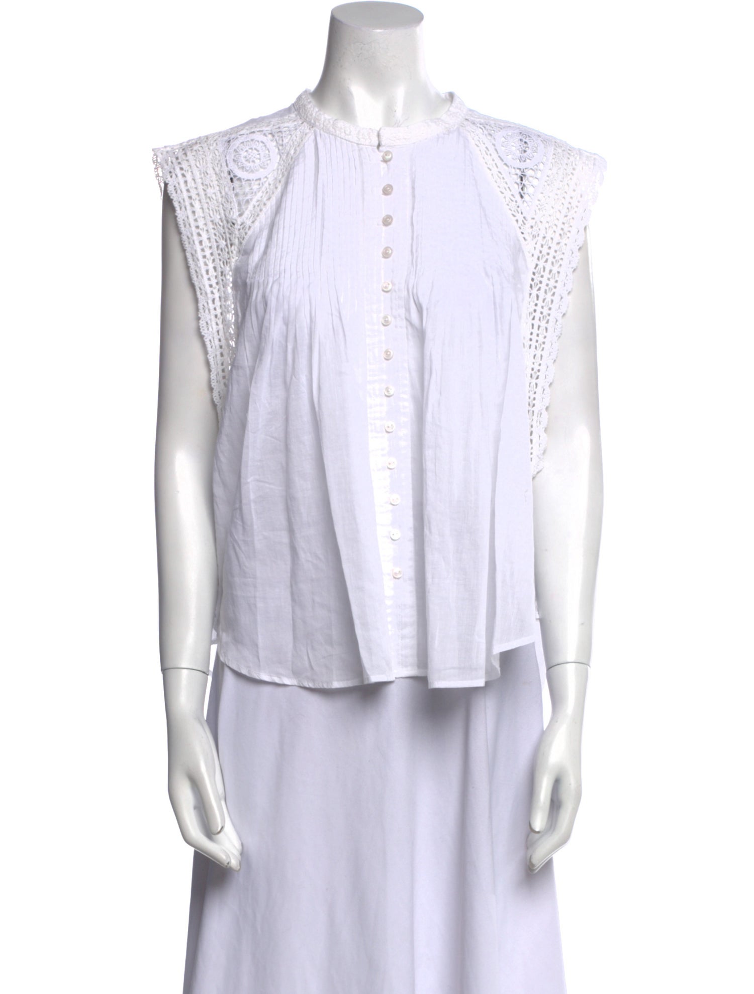 Étoile Isabel Marant Striped Crew Neck Button-Up Top