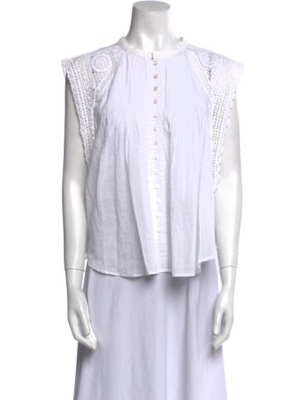 Étoile Isabel Marant Striped Crew Neck Button-Up Top