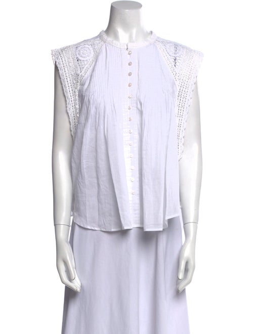 Étoile Isabel Marant Striped Crew Neck Button-Up Top