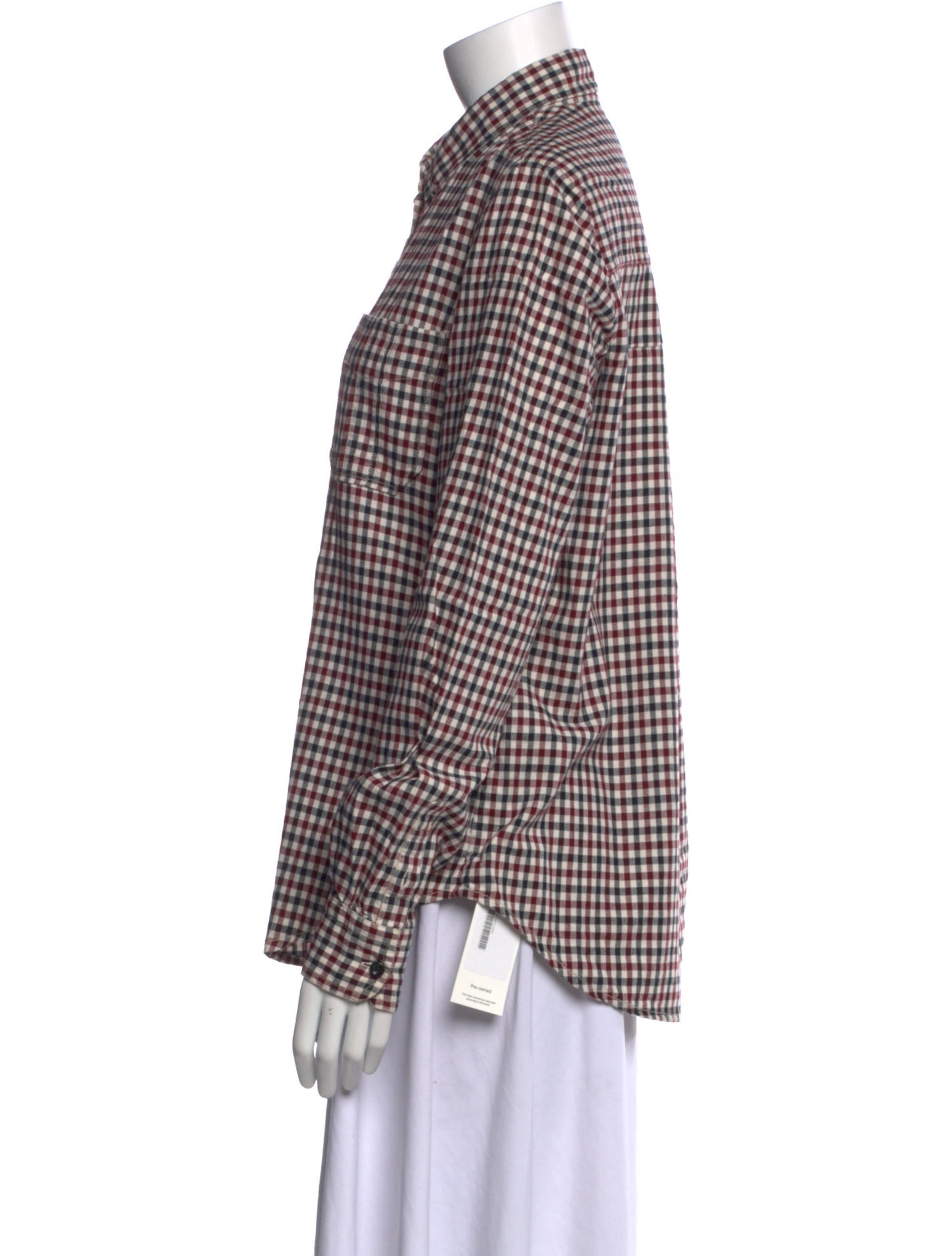 Étoile Isabel Marant Plaid Print Long Sleeve Button-Up Top