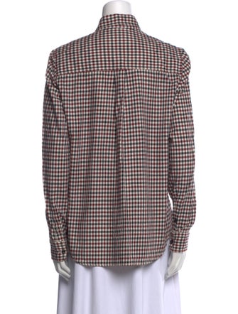 Étoile Isabel Marant Plaid Print Long Sleeve Button-Up Top