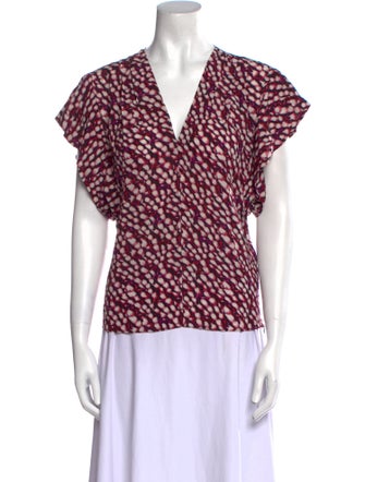 Étoile Isabel Marant Printed V-Neck Top