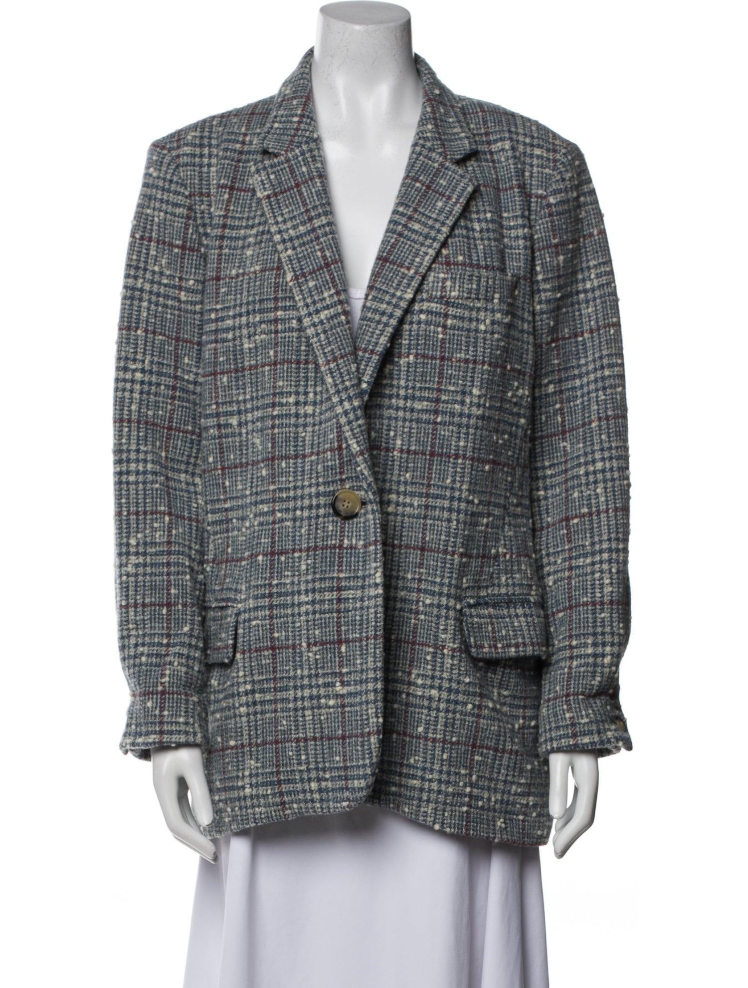 Étoile Isabel Marant Wool Plaid Print Blazer