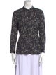 Étoile Isabel Marant Floral Print Mock Neck Button-Up Top