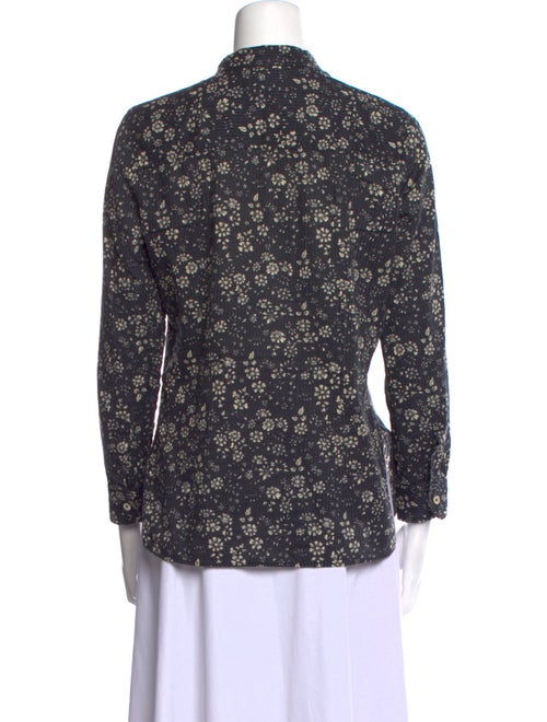 Étoile Isabel Marant Floral Print Mock Neck Button-Up Top