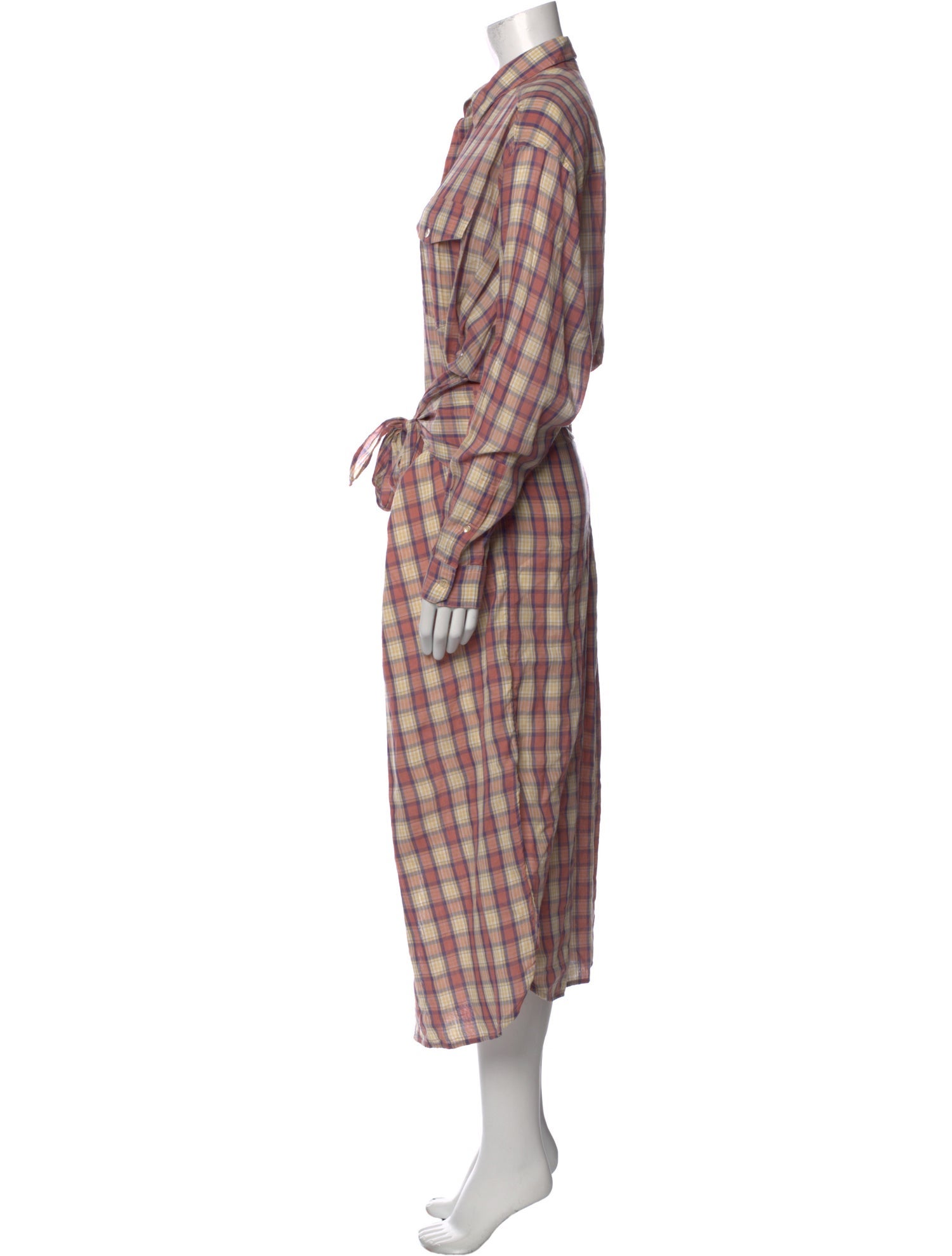 Étoile Isabel Marant Plaid Print Long Dress