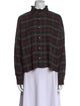 Étoile Isabel Marant Plaid Print Mock Neck Button-Up Top
