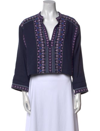 Étoile Isabel Marant Printed V-Neck Crop Top