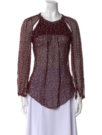 Étoile Isabel Marant Polka Dot Print Crew Neck Blouse