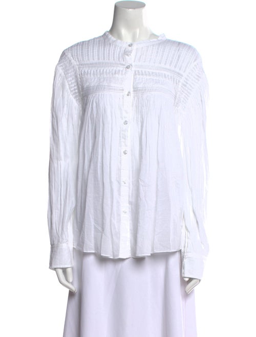 Étoile Isabel Marant Striped Crew Neck Button-Up Top