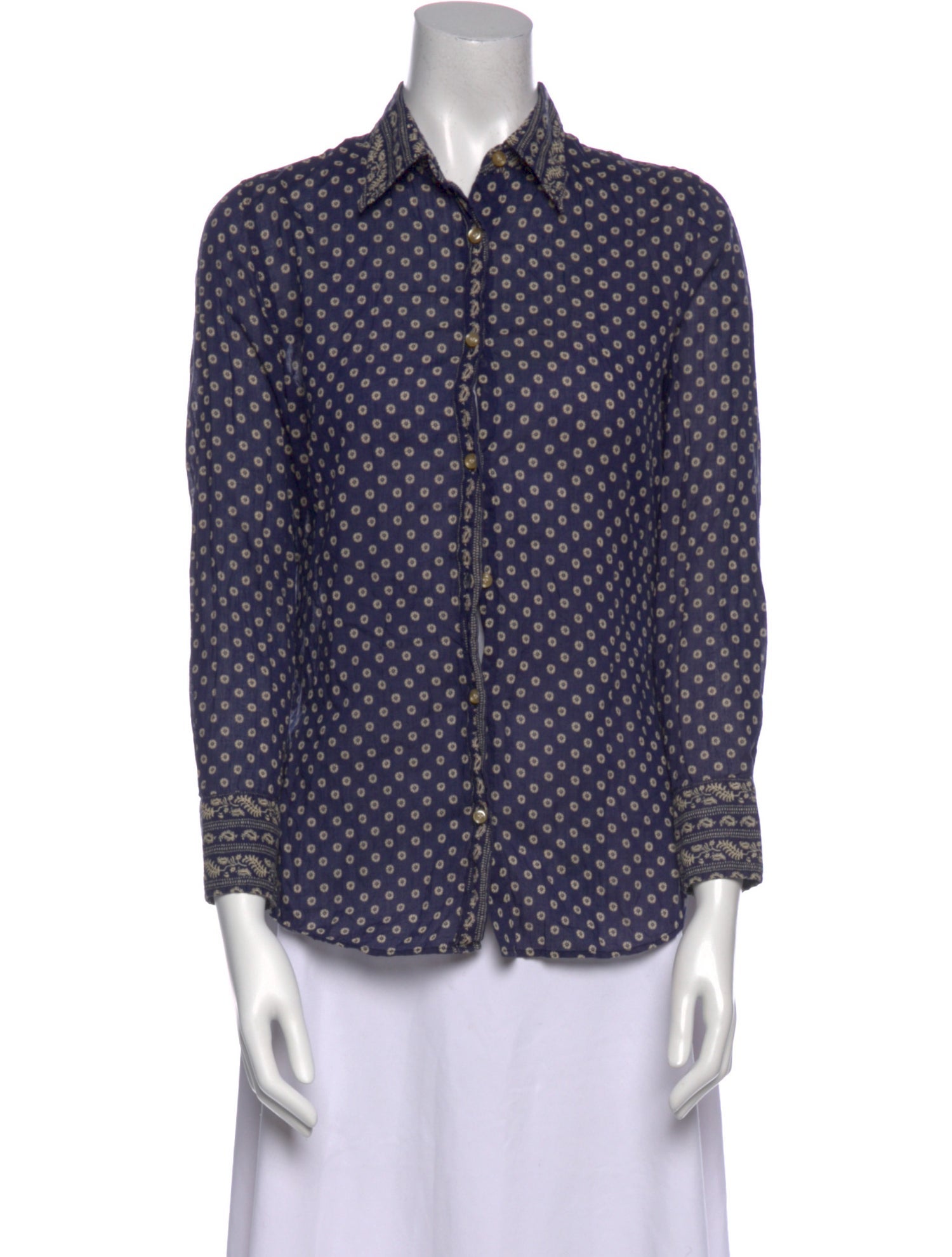 Étoile Isabel Marant Polka Dot Print Long Sleeve Button-Up Top