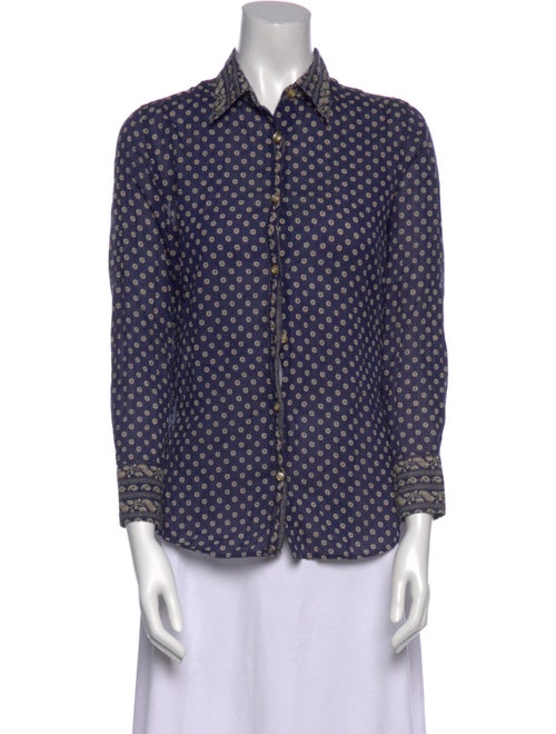 Étoile Isabel Marant Polka Dot Print Long Sleeve Button-Up Top