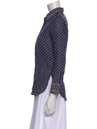 Étoile Isabel Marant Polka Dot Print Long Sleeve Button-Up Top