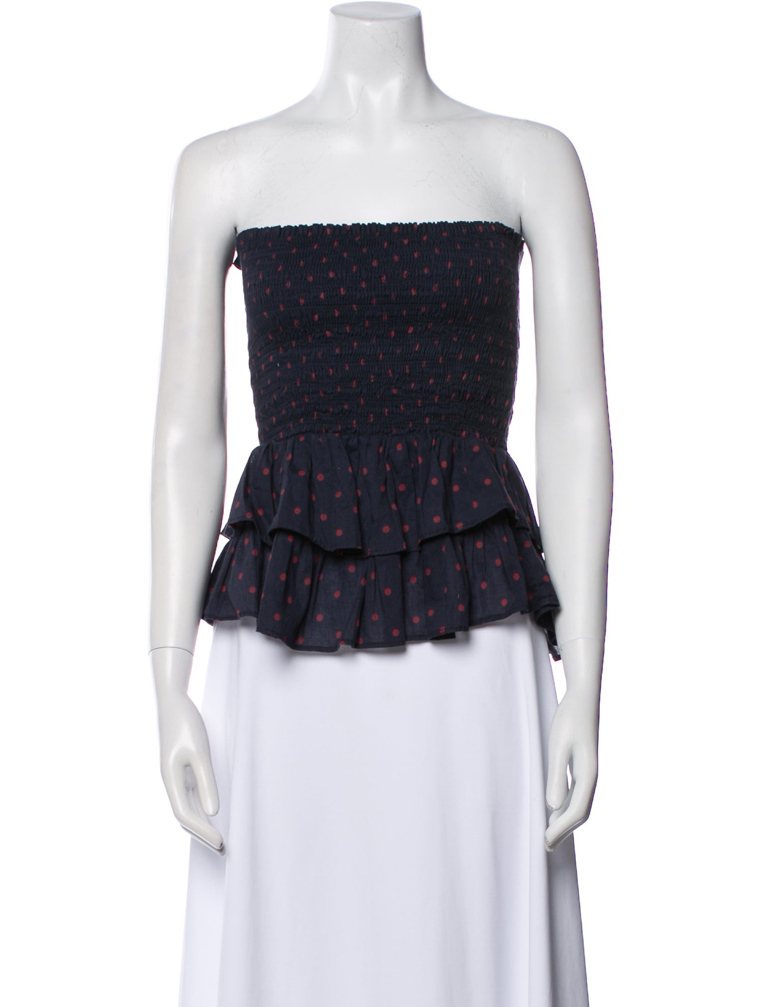 Étoile Isabel Marant Polka Dot Print Strapless Crop Top