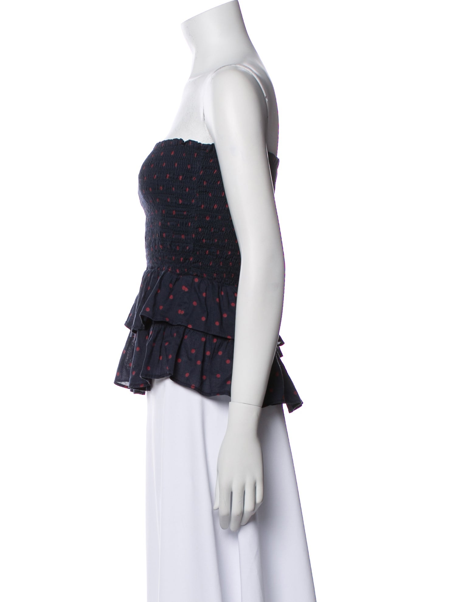 Étoile Isabel Marant Polka Dot Print Strapless Crop Top