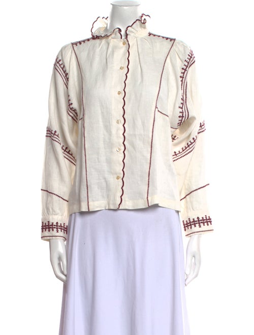 Étoile Isabel Marant Linen Printed Button-Up Top