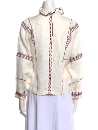 Étoile Isabel Marant Linen Printed Button-Up Top