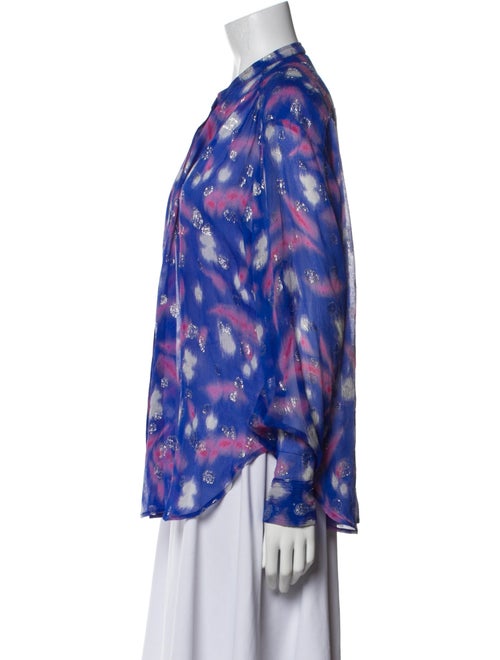 Étoile Isabel Marant Silk Tie-Dye Print Button-Up Top