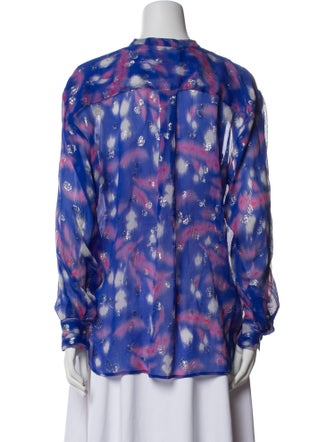 Étoile Isabel Marant Silk Tie-Dye Print Button-Up Top