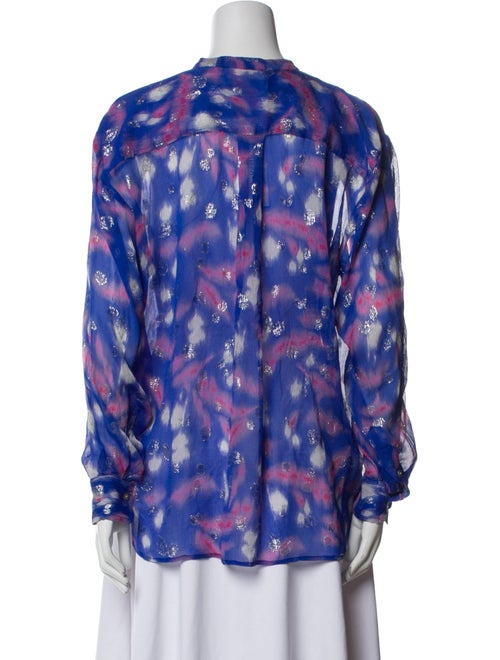 Étoile Isabel Marant Silk Tie-Dye Print Button-Up Top