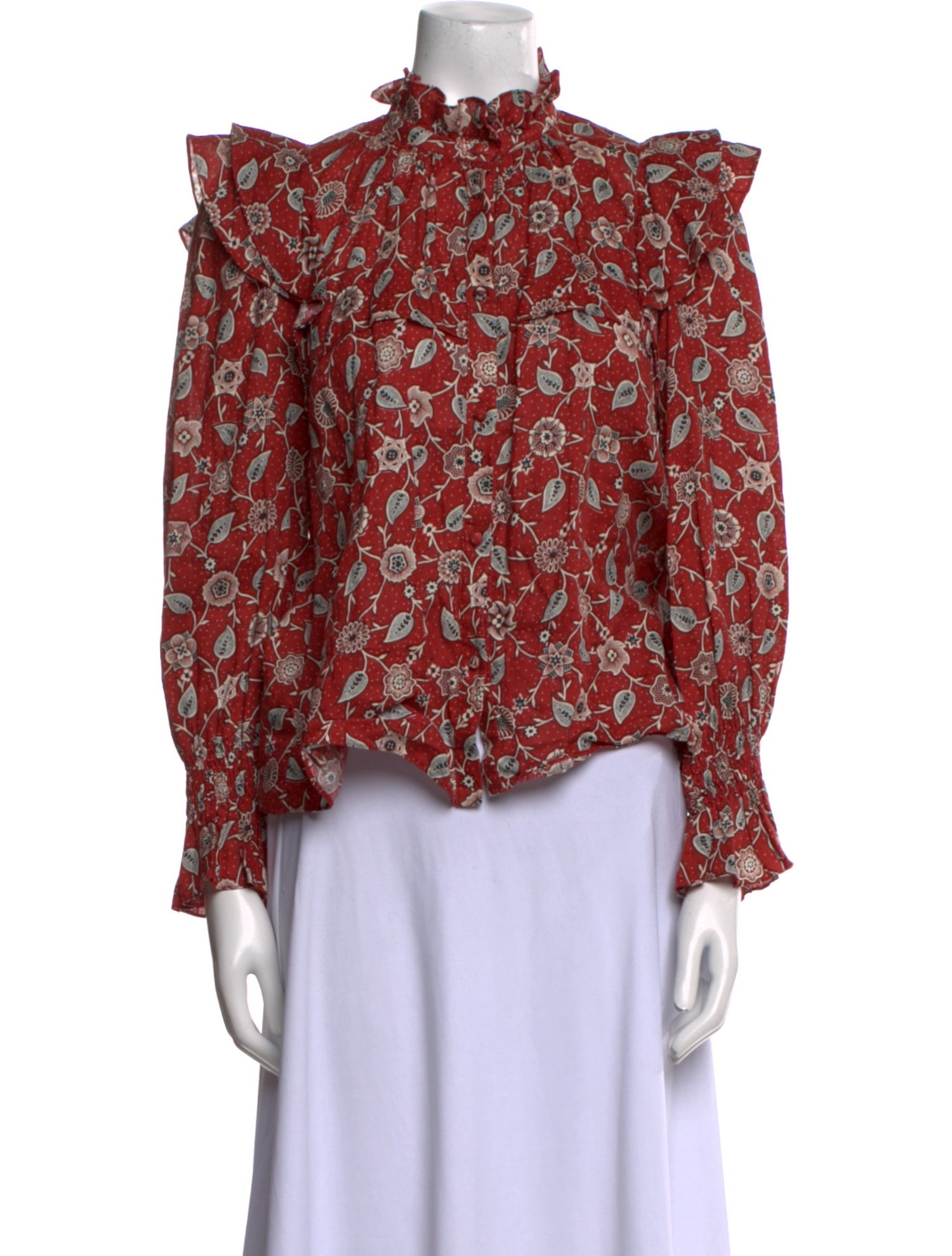 Étoile Isabel Marant Linen Floral Print Blouse