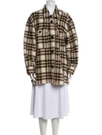 Étoile Isabel Marant Wool Plaid Print Coat