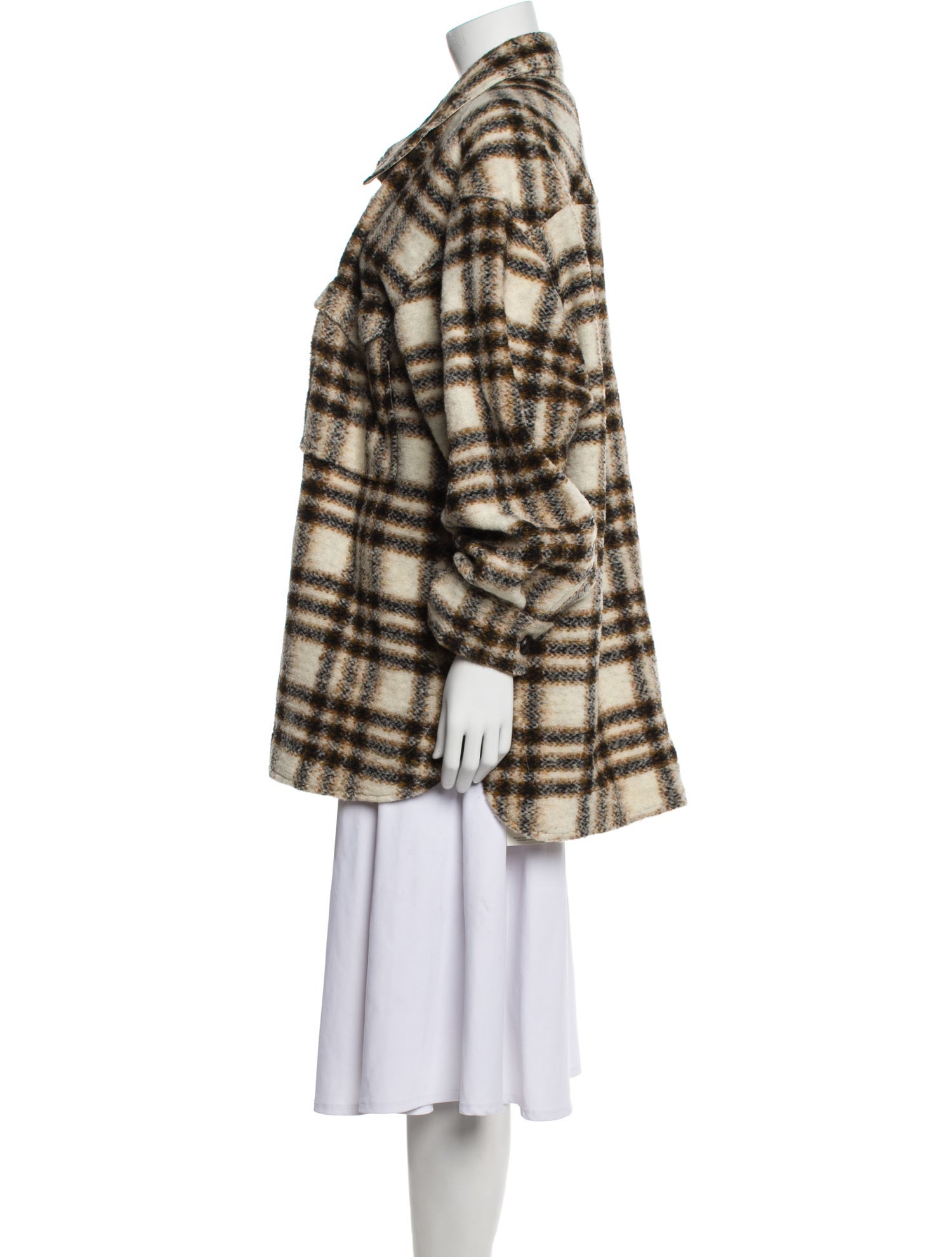 Étoile Isabel Marant Wool Plaid Print Coat