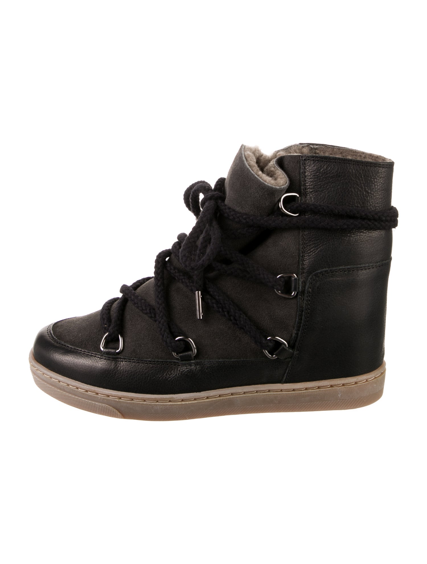 Étoile Isabel Marant Suede Leather Trim Embellishment Lace-Up Boots