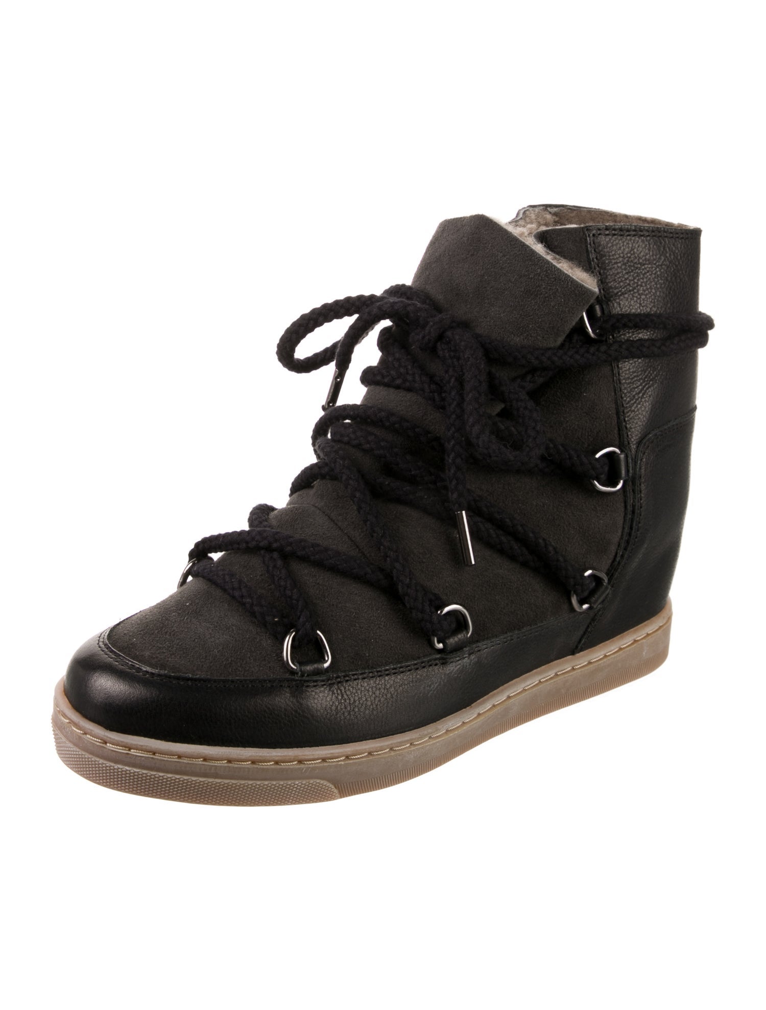 Étoile Isabel Marant Suede Leather Trim Embellishment Lace-Up Boots