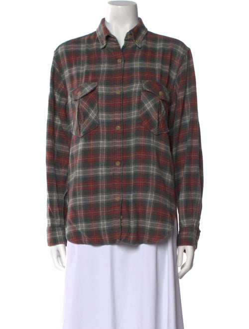Étoile Isabel Marant Plaid Print Long Sleeve Button-Up Top