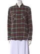 Étoile Isabel Marant Plaid Print Long Sleeve Button-Up Top