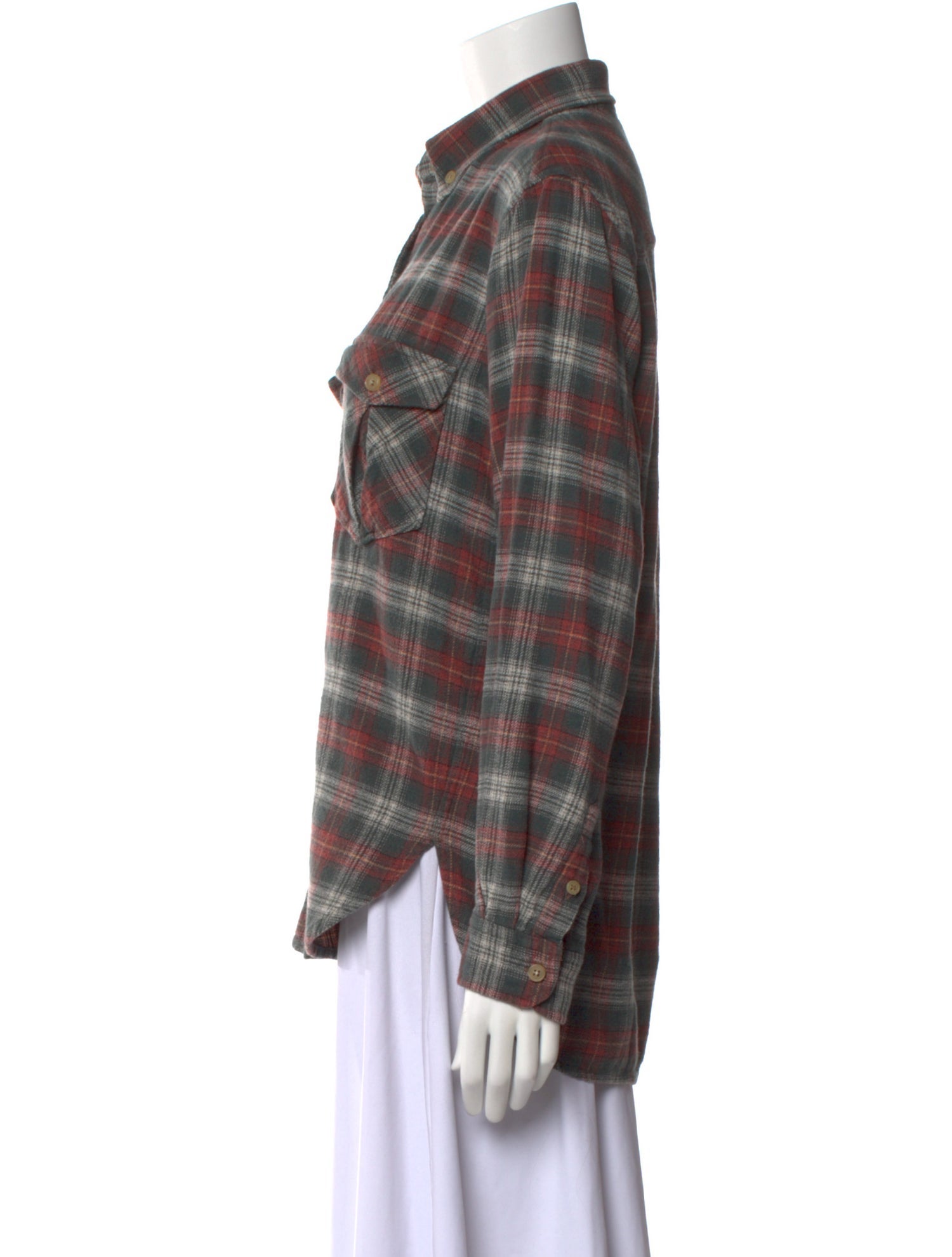 Étoile Isabel Marant Plaid Print Long Sleeve Button-Up Top