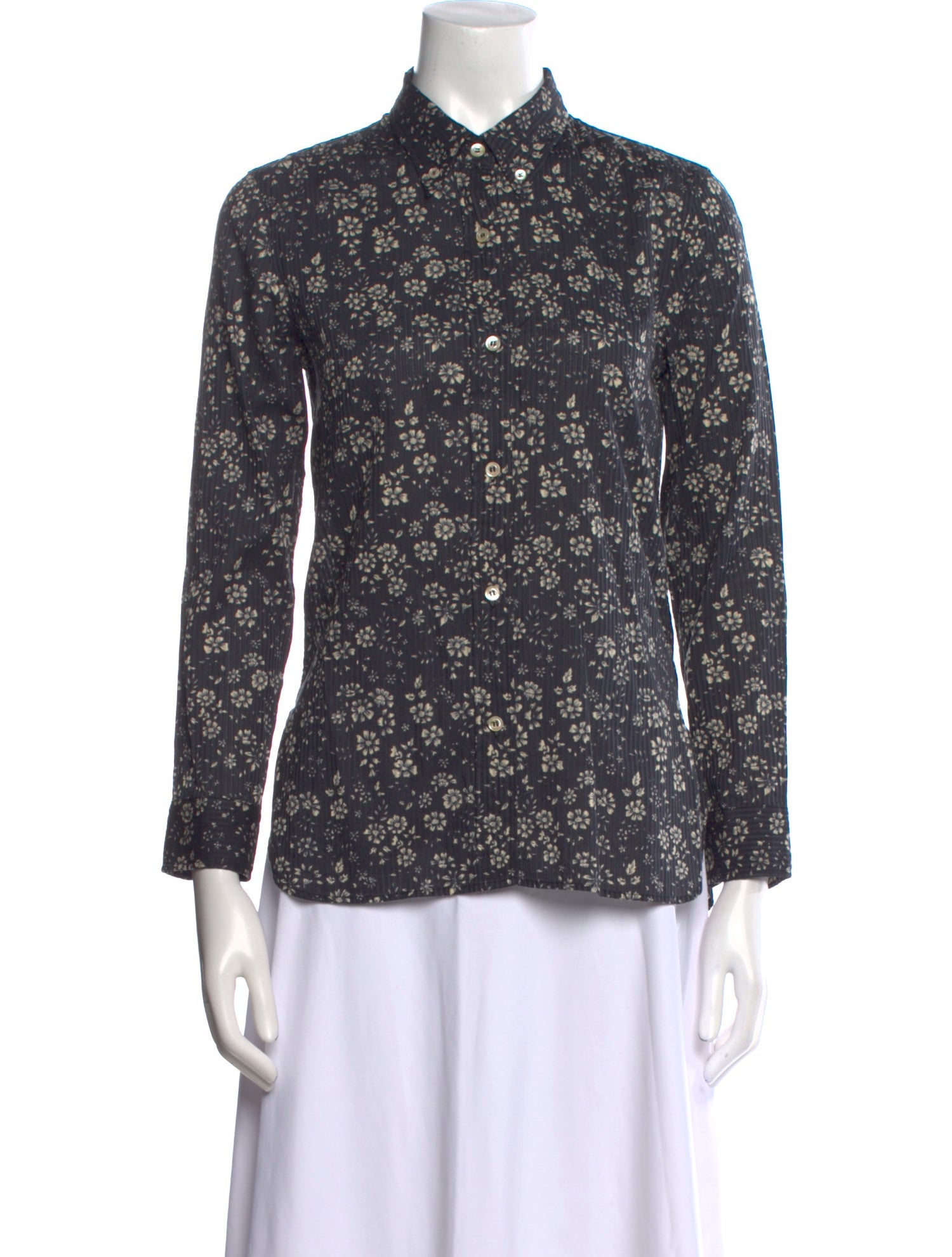 Étoile Isabel Marant Floral Print Long Sleeve Button-Up Top