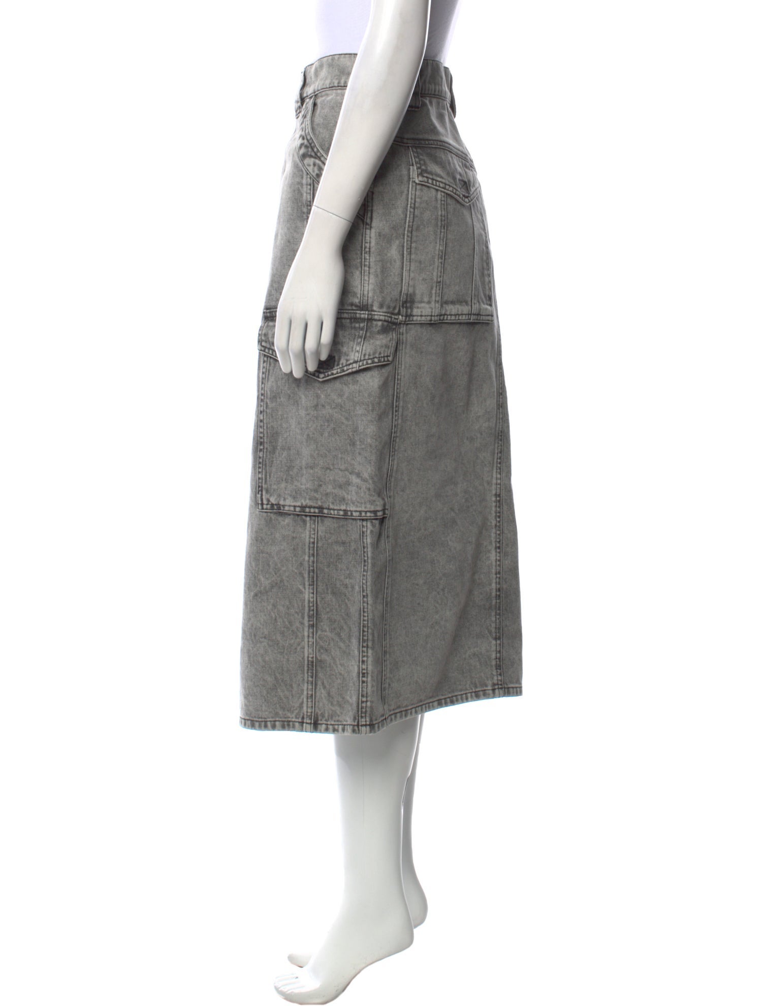 Étoile Isabel Marant Distressed Accents Midi Length Skirt