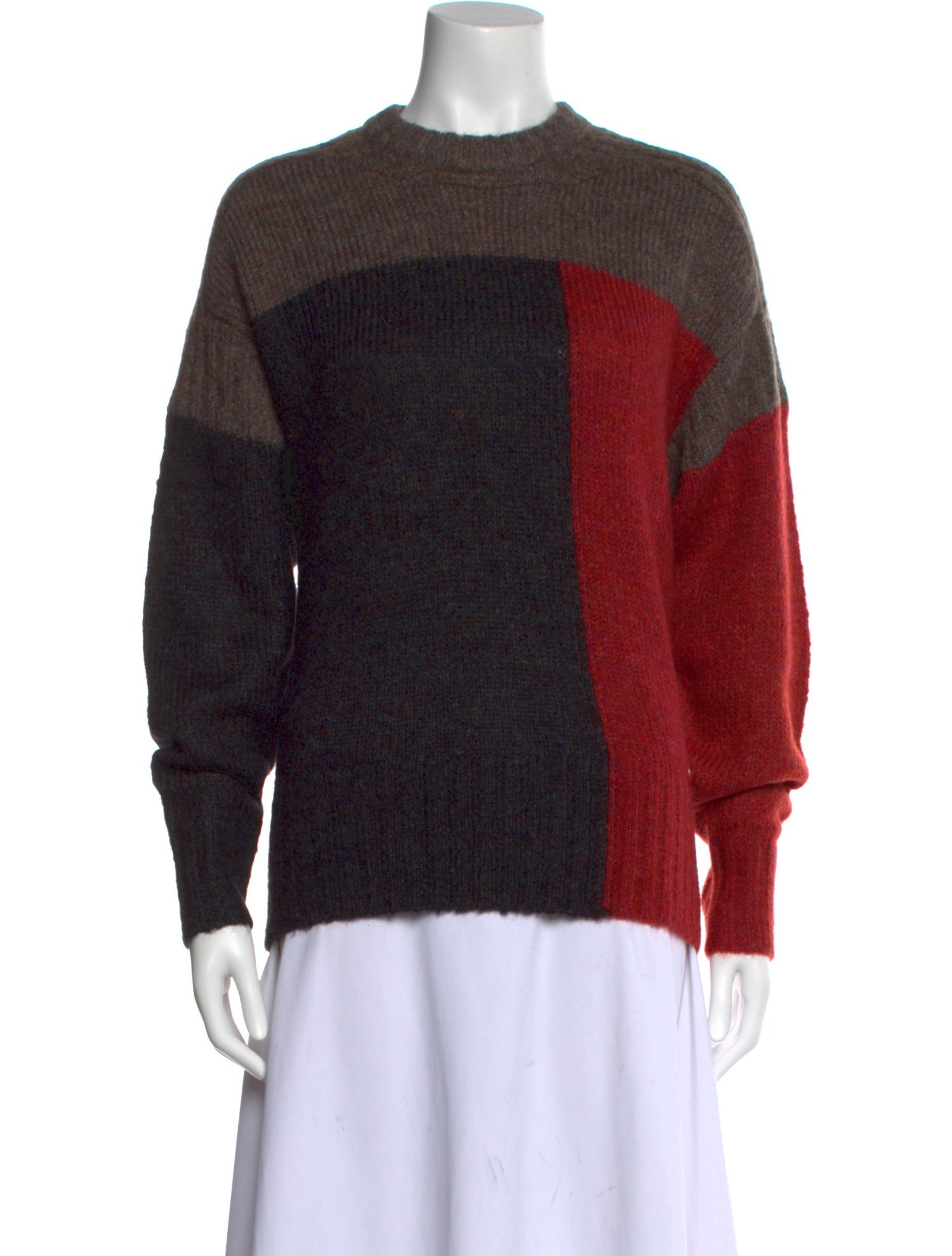 Étoile Isabel Marant Colorblock Pattern Mock Neck Sweater