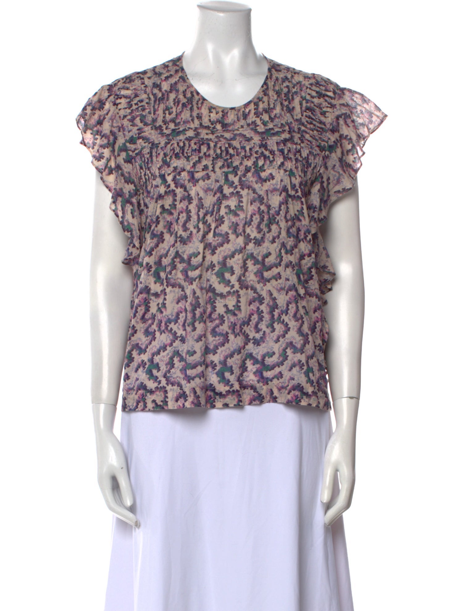 Étoile Isabel Marant Printed Scoop Neck Blouse