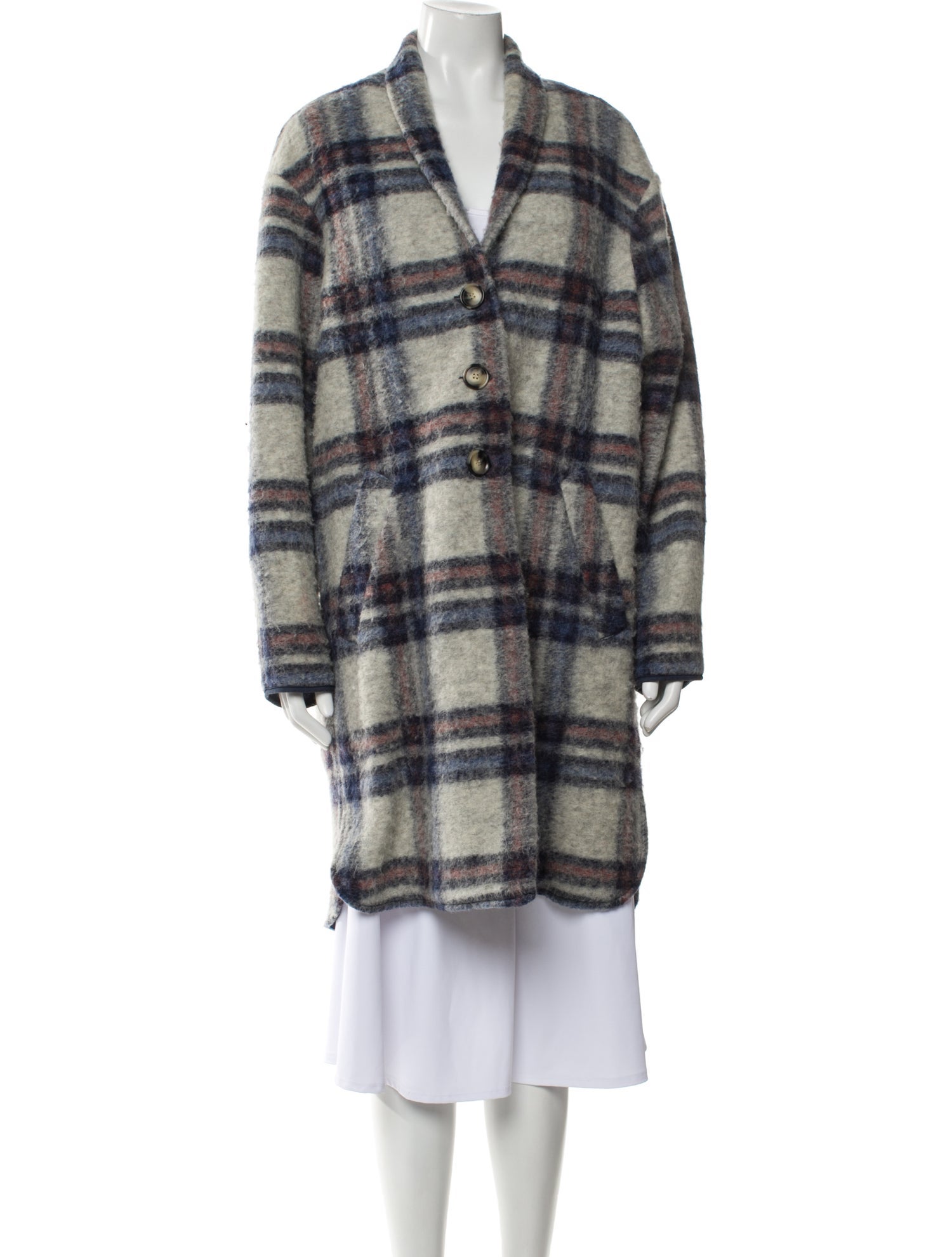 Étoile Isabel Marant Wool Plaid Print Coat