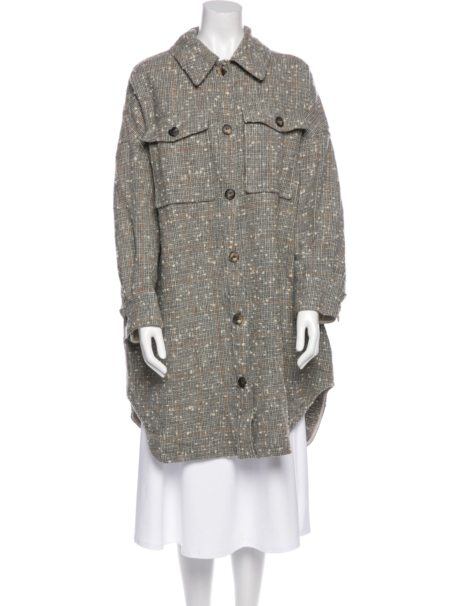 Étoile Isabel Marant Silk Tweed Pattern Coat