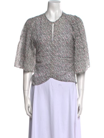 Étoile Isabel Marant Floral Print V-Neck Crop Top