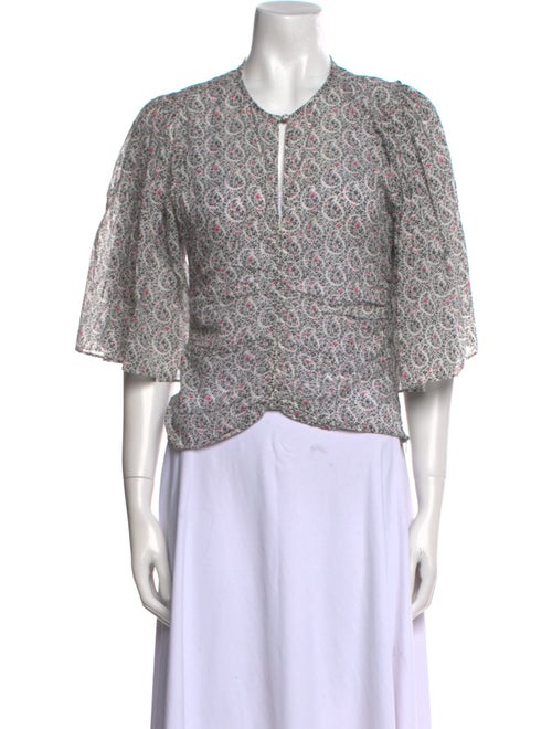 Étoile Isabel Marant Floral Print V-Neck Crop Top