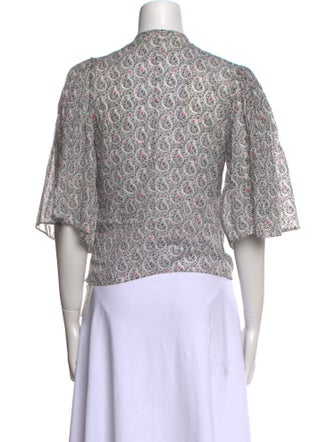 Étoile Isabel Marant Floral Print V-Neck Crop Top