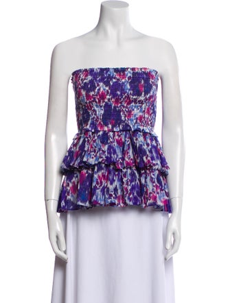 Étoile Isabel Marant Tie-Dye Print Strapless Top