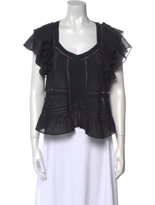 Étoile Isabel Marant Square Neckline Short Sleeve Top