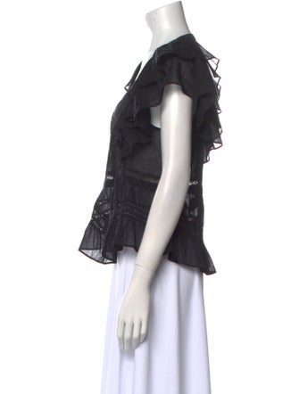 Étoile Isabel Marant Square Neckline Short Sleeve Top